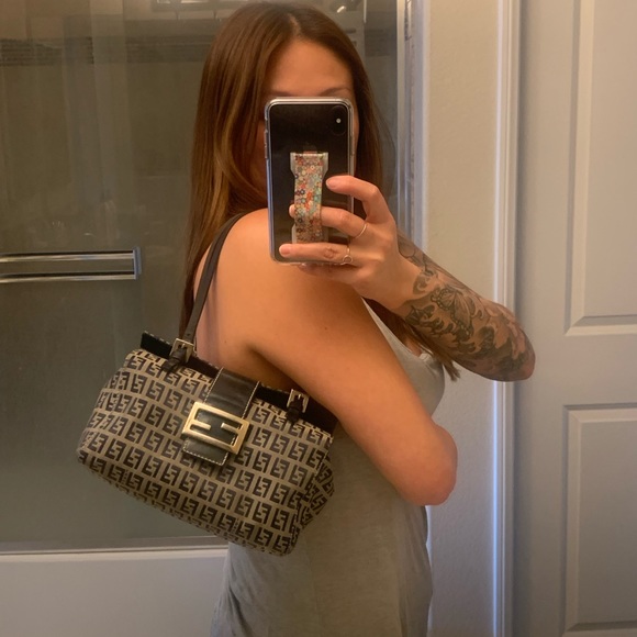 Authentic vintage Fendi Zucchino navy blue leather canvas bag - Picture 14 of 14